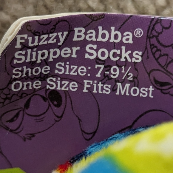 Disney's stitch 2 pack adult fuzzy babba slipper‎ socks - Picture 3 of 5